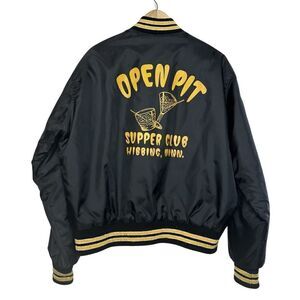 OPEN PIT Vintage Supper Club Silky Satin Jacket Size Large